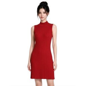 Candie's Red Ribbed Sleeves Sweater Dress Size XL